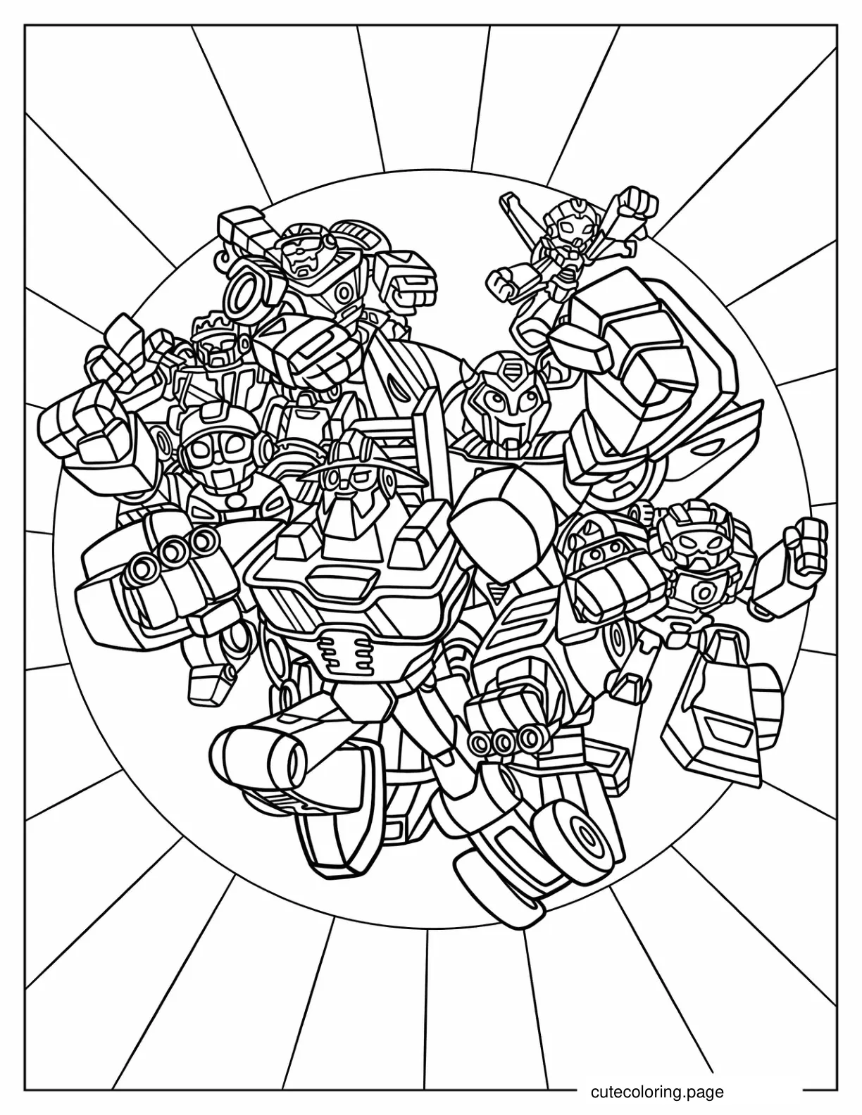 Rescue Bots Characters Poster Coloring Page coloring page