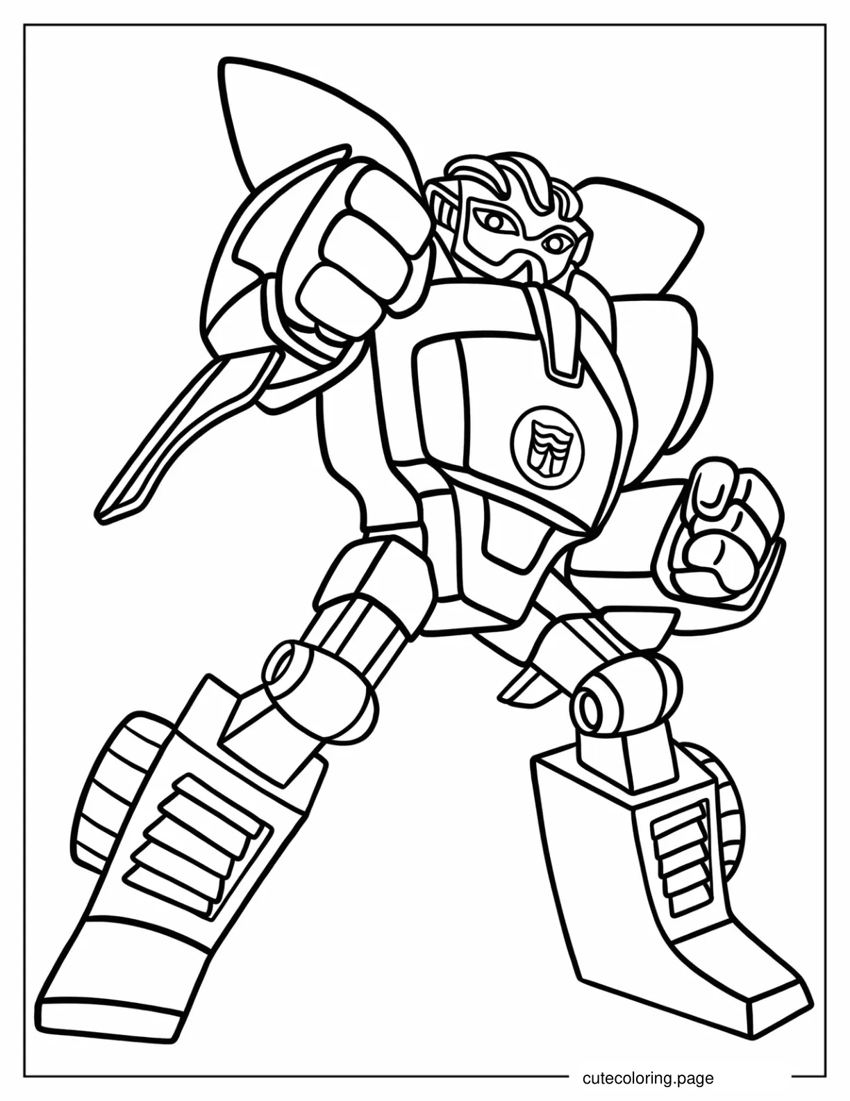 Simple Bumblebee Rescue Bot Coloring Page For Preschoolers coloring page