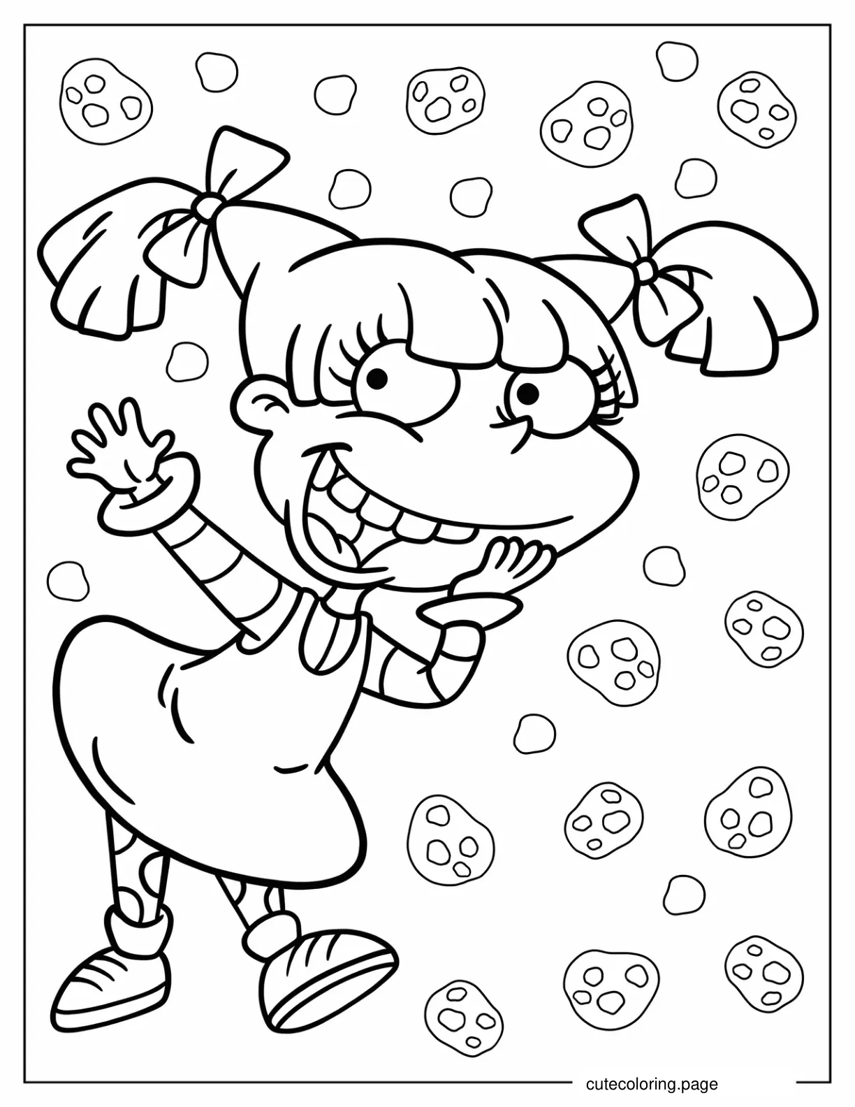 Happy Angelika Pickles Waving Coloring Page coloring page