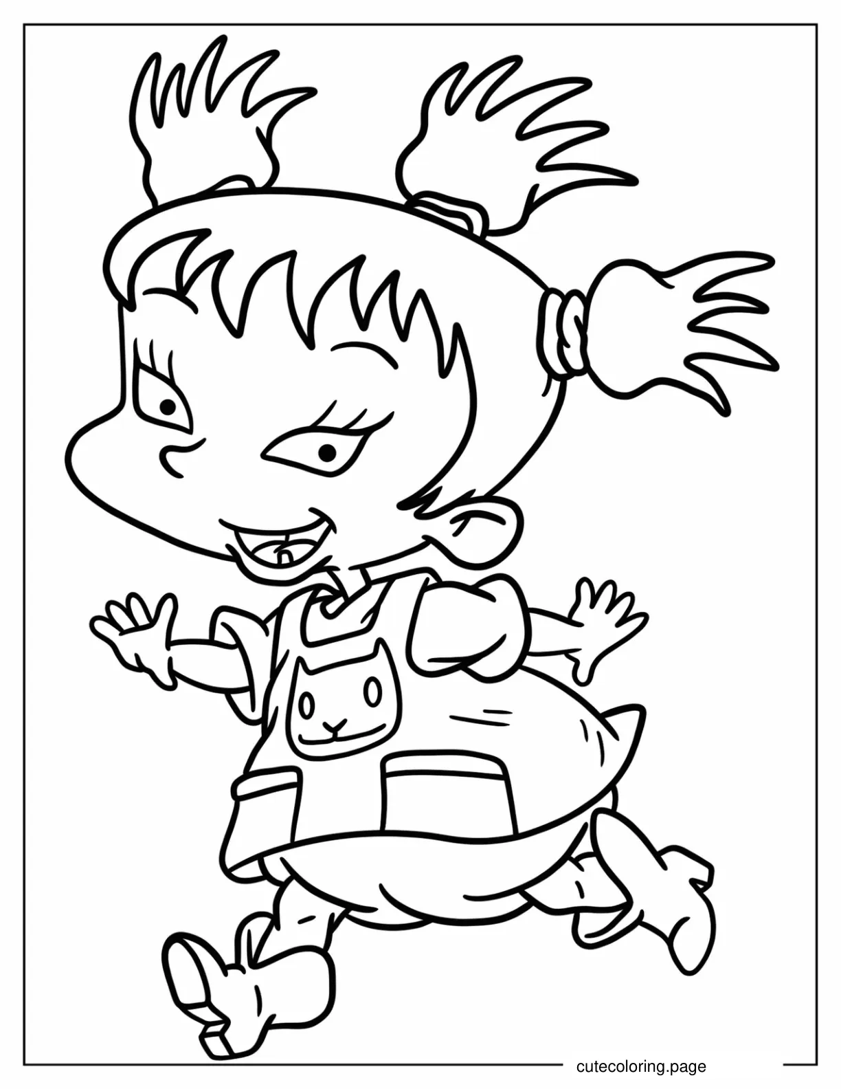 Kawaii Kimi Finster Running Coloring Page For Preschoolers coloring page