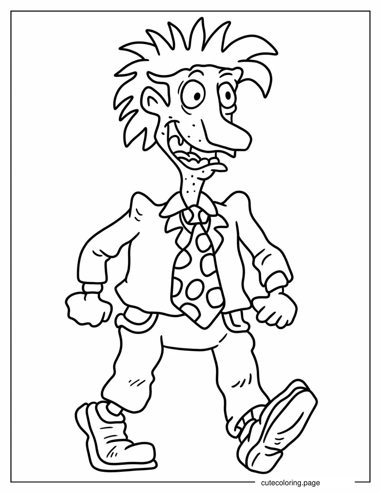 Simple Stu Pickles Walking Outline Coloring Page coloring page