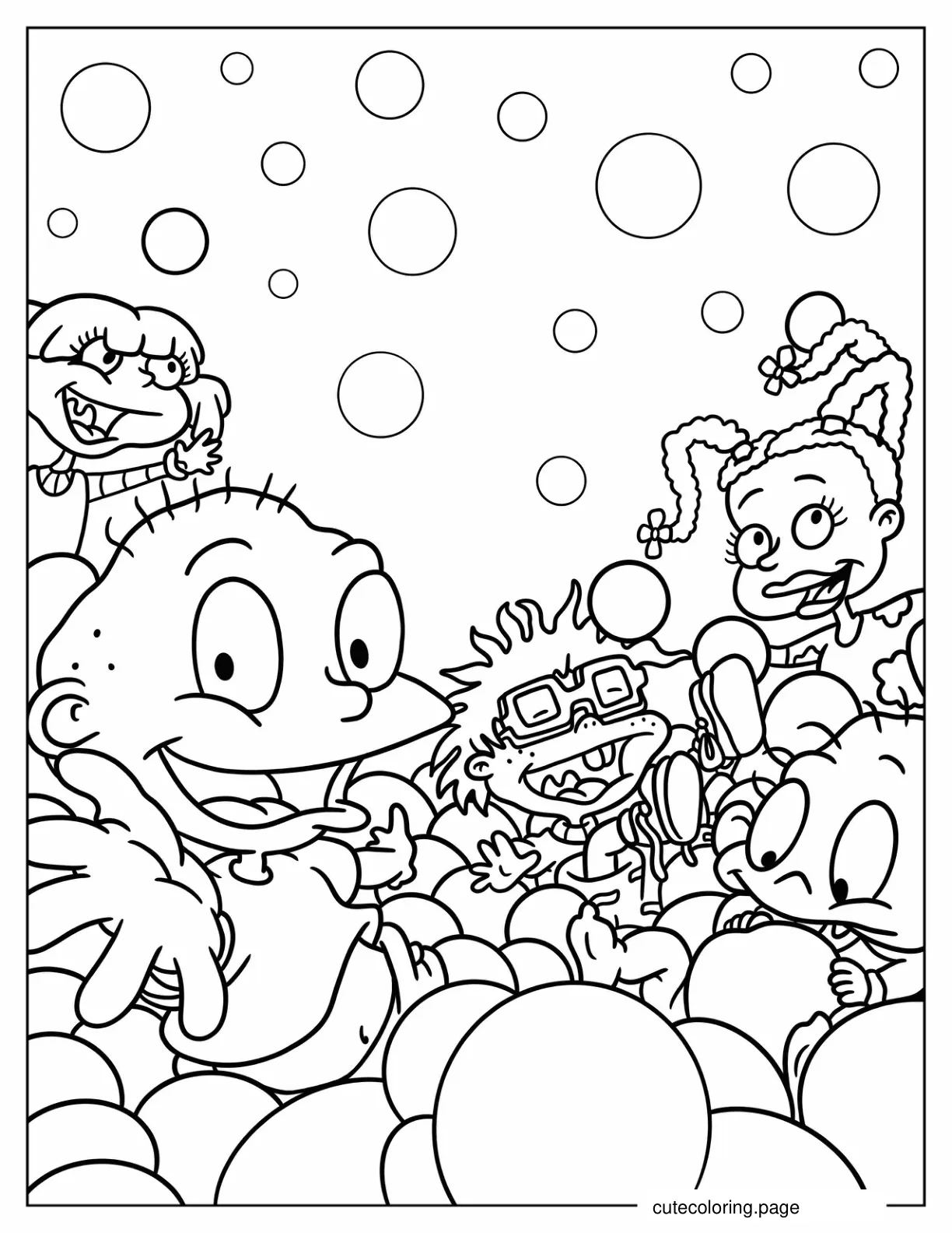 Tommy Chuckie Angelika Susie And Dil In Ball Pit coloring page