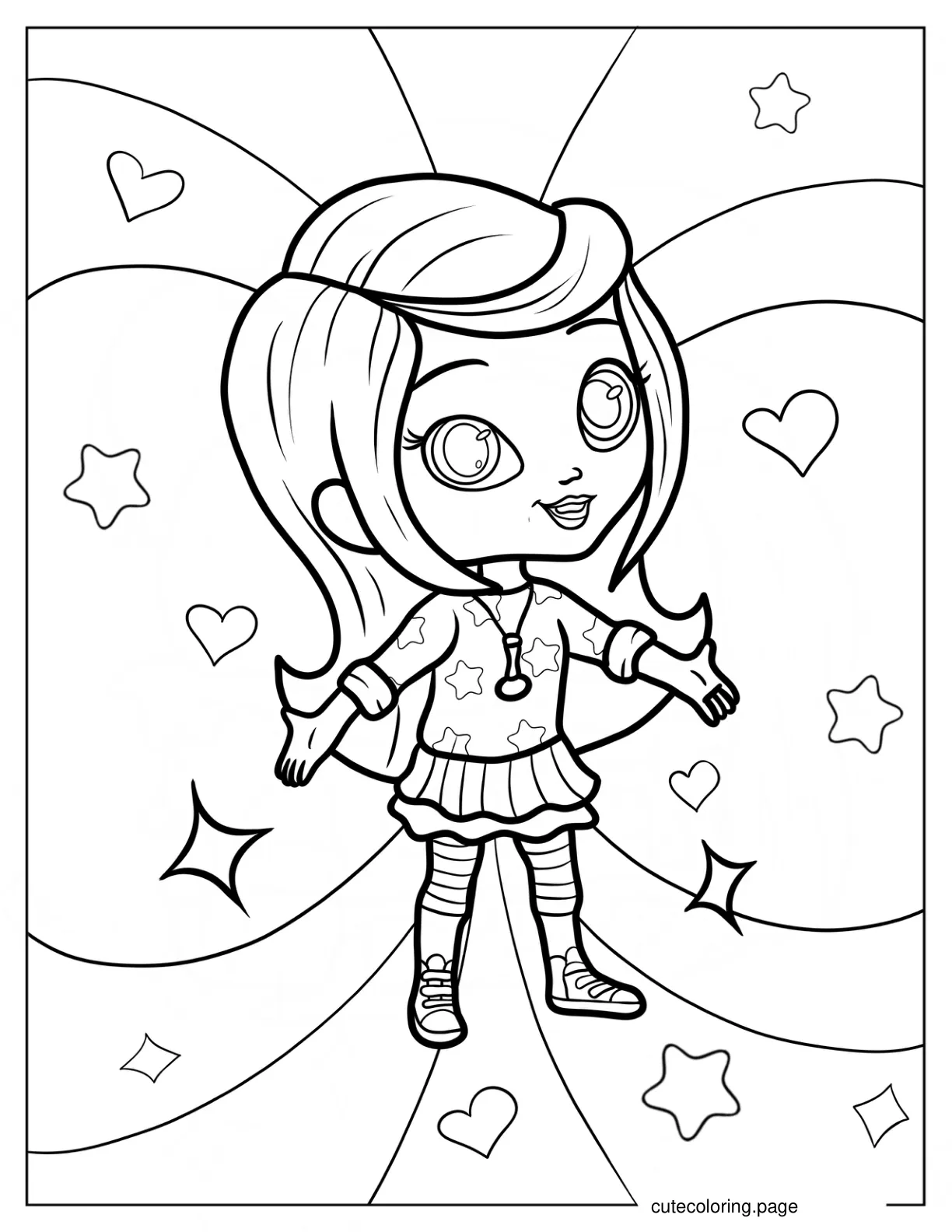 Leah In Casual Clothes Coloring Sheet For Kids coloring page