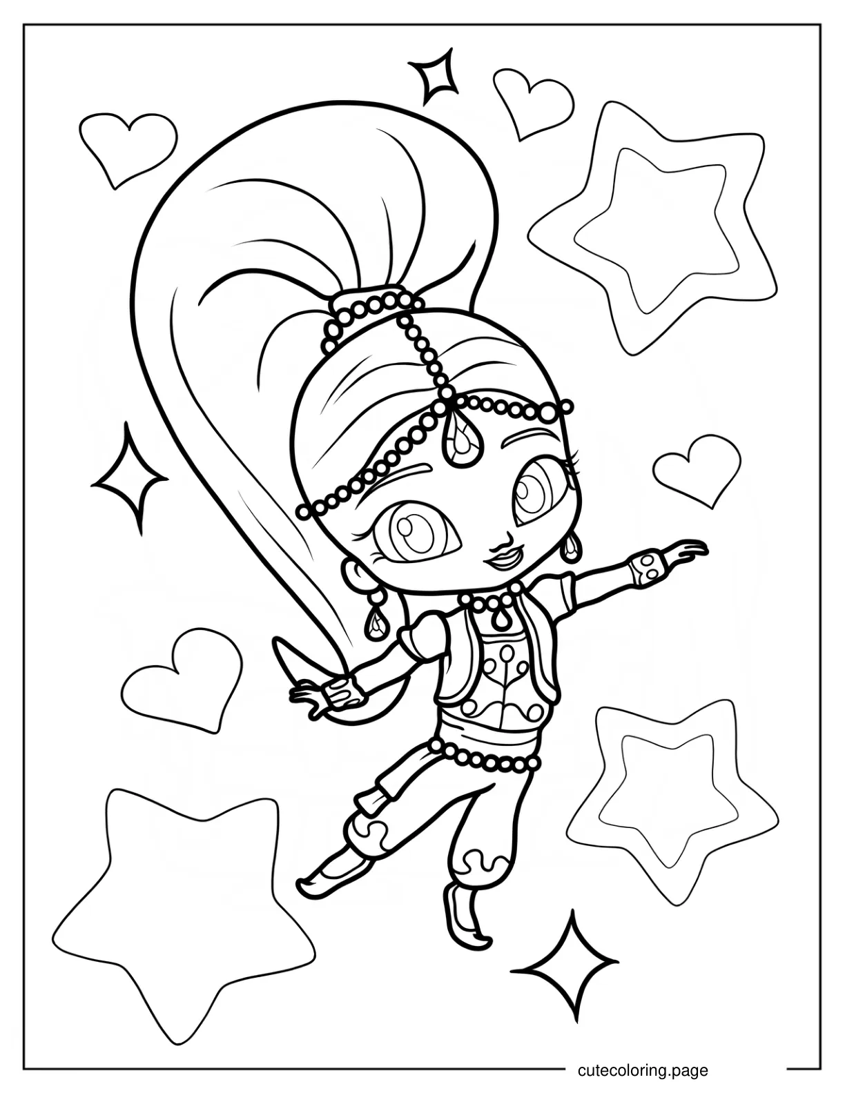 Shimmer Smiling And Dancing Coloring Page For Preschoolers coloring page