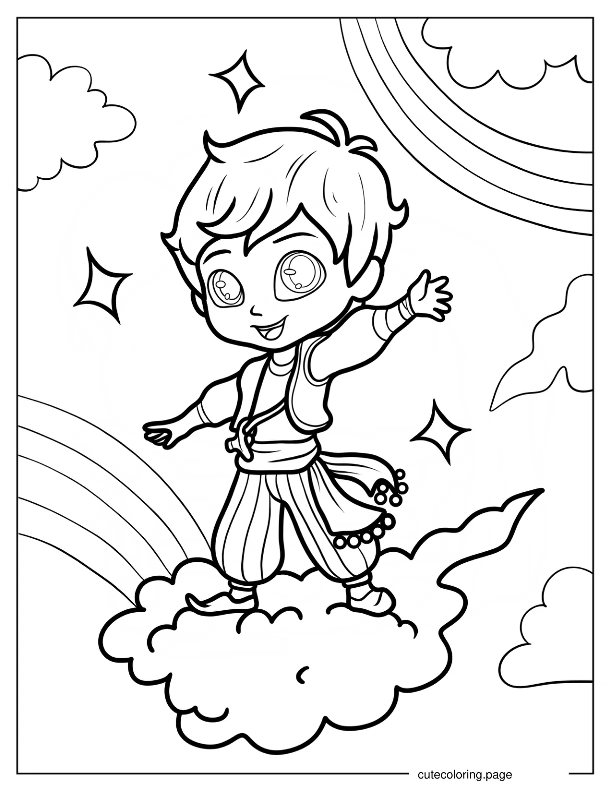 Zac Waving From A Cloud coloring page