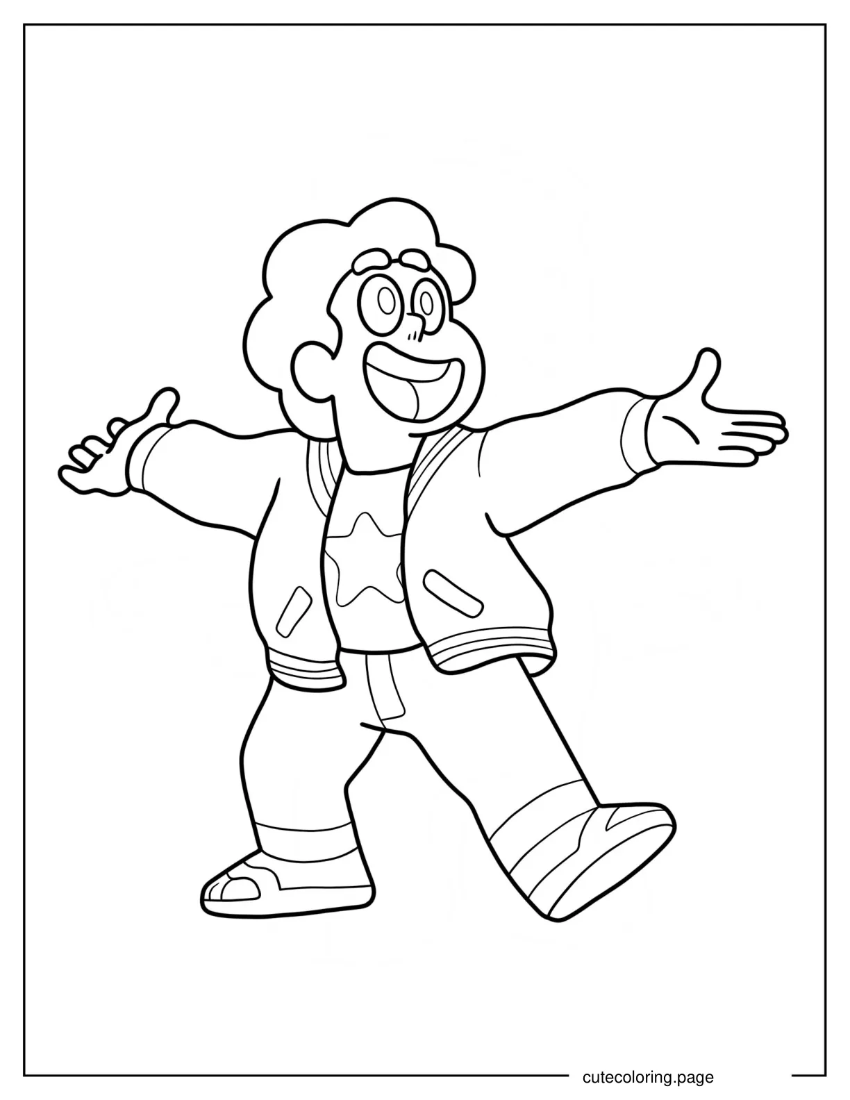 Happy Adult Steven Universe Coloring Page For Preschoolers coloring page