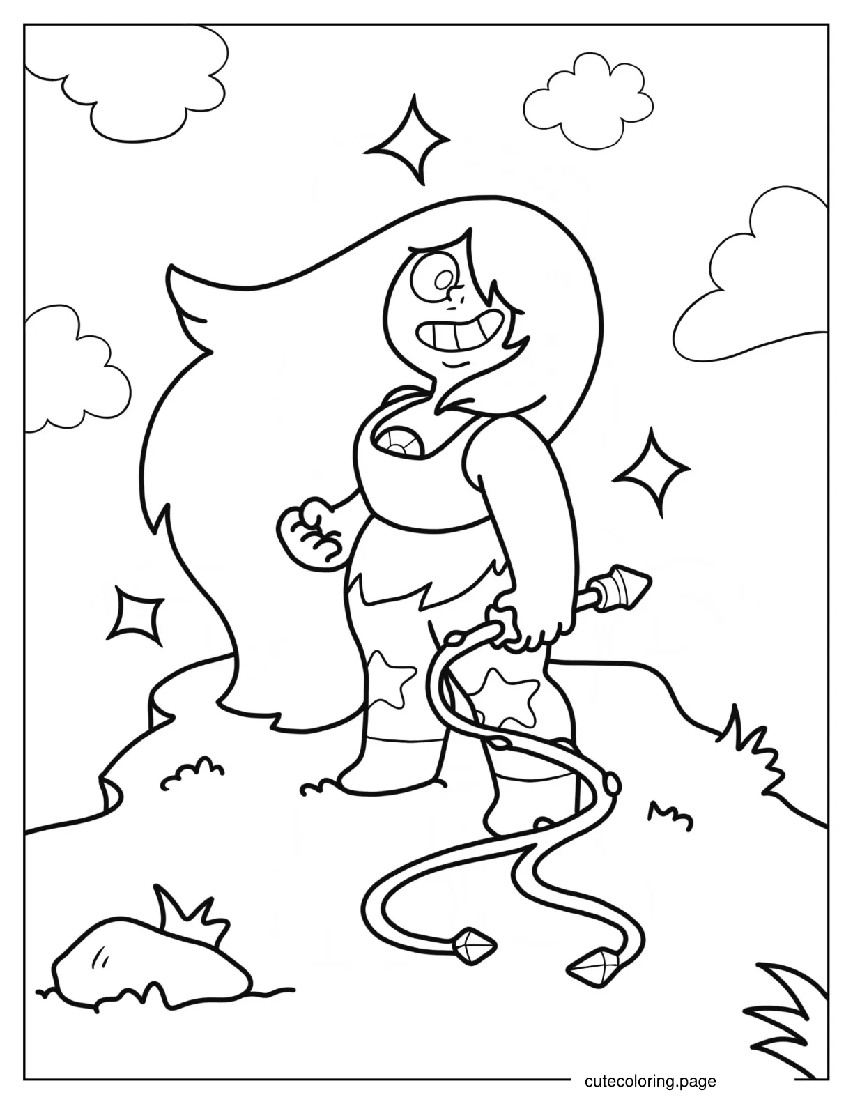 Kawaii Amethyst Coloring Page For Preschoolers coloring page