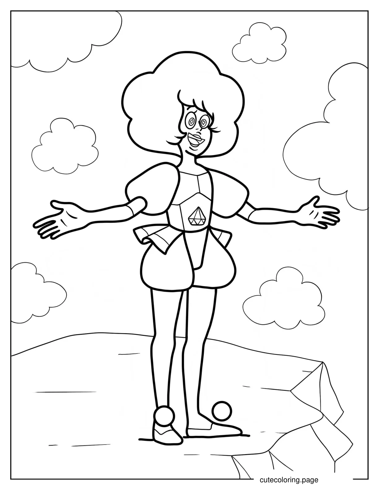 Simple Pink Diamond Outline Coloring Page coloring page