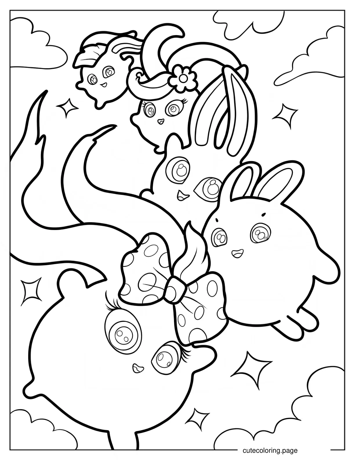 Easy Iris Big Boo Hopper Shiny And Turbo In The Sky Coloring Sheet For Preschoolers coloring page