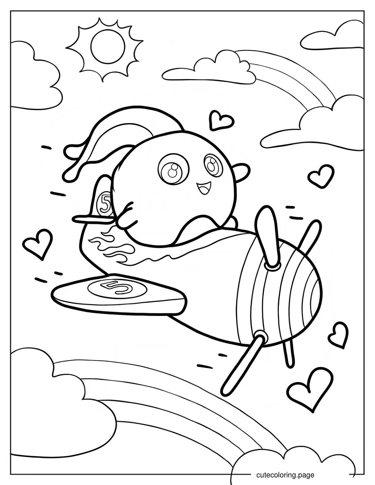 Hopper On An Airplane coloring page