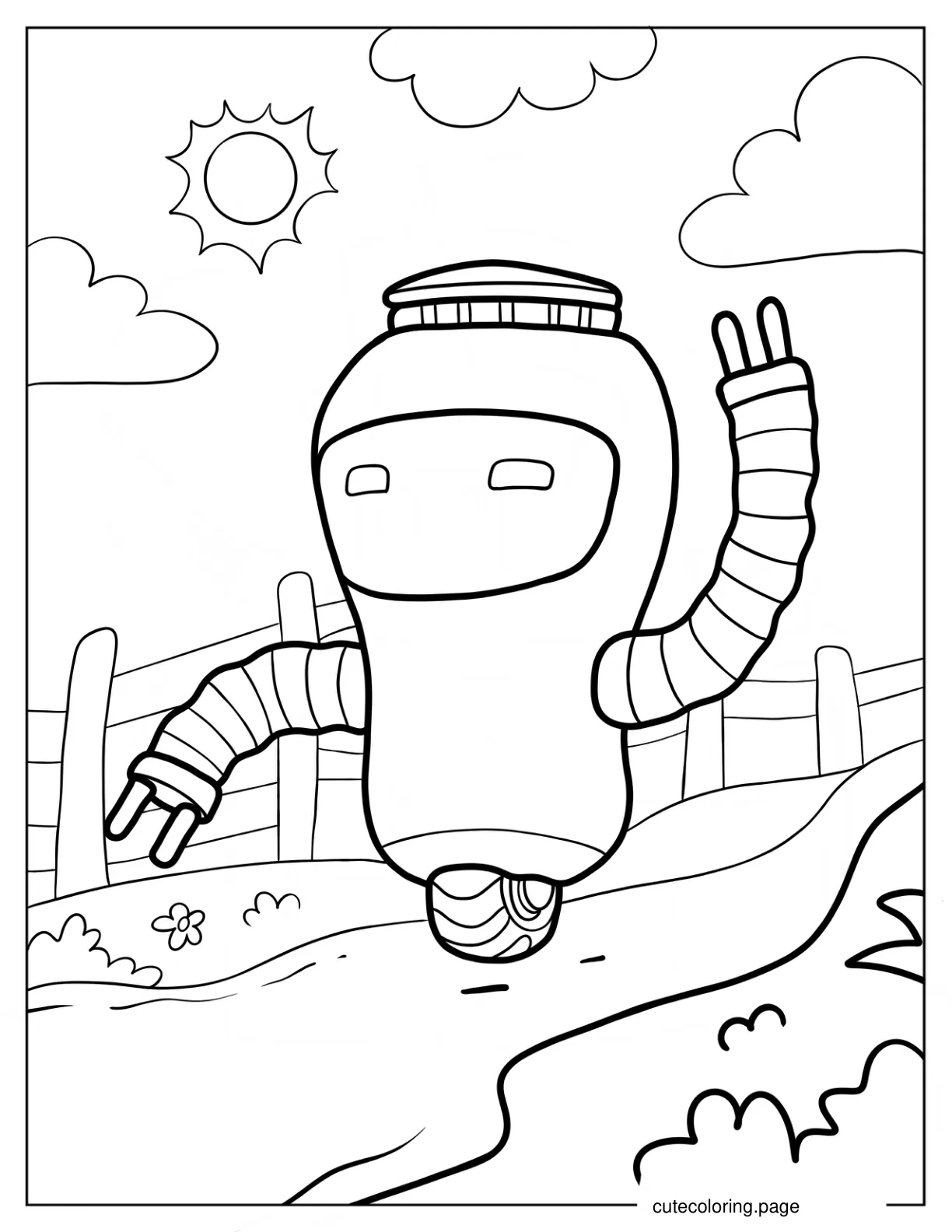 S MARTY Making Peace Sign coloring page