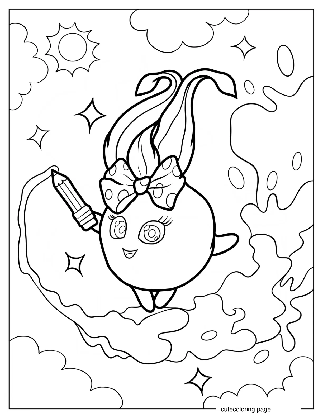 Shiny Holding A Pencil Coloring Sheet coloring page