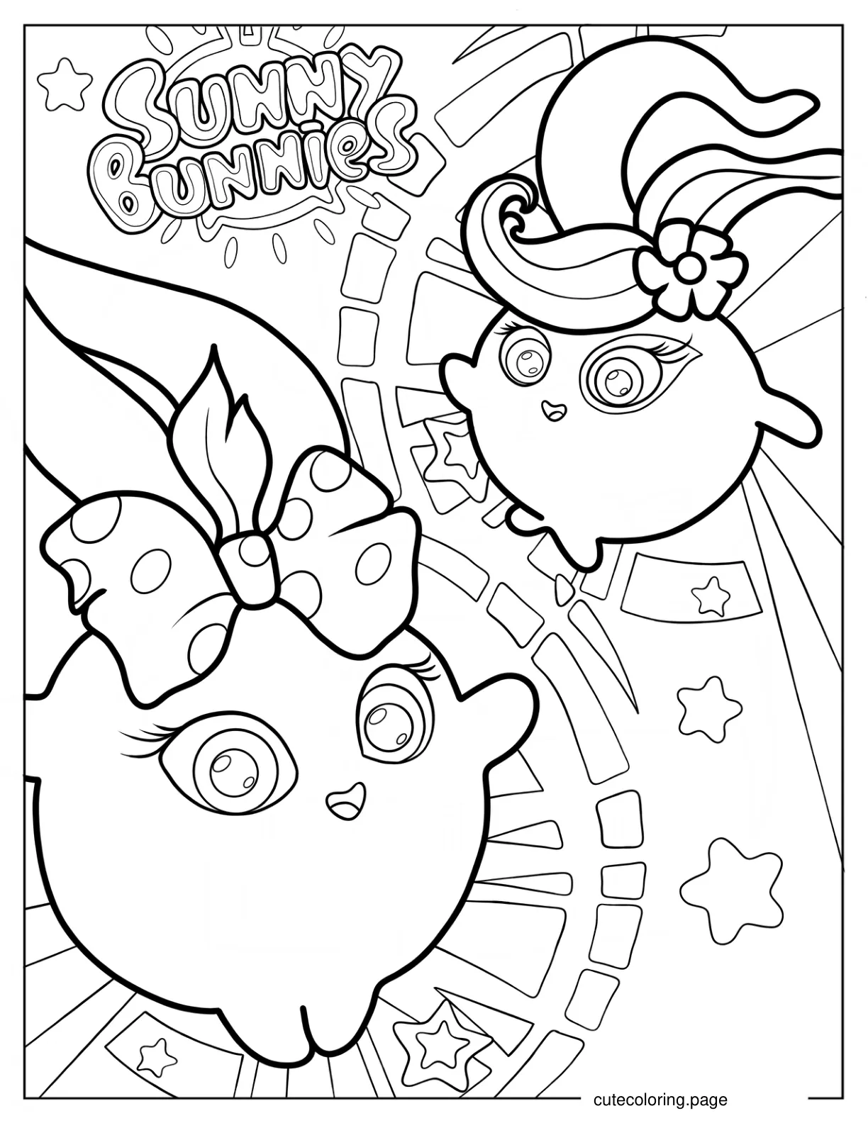 Sunny Bunnies Iris And Shiny Coloring Page coloring page