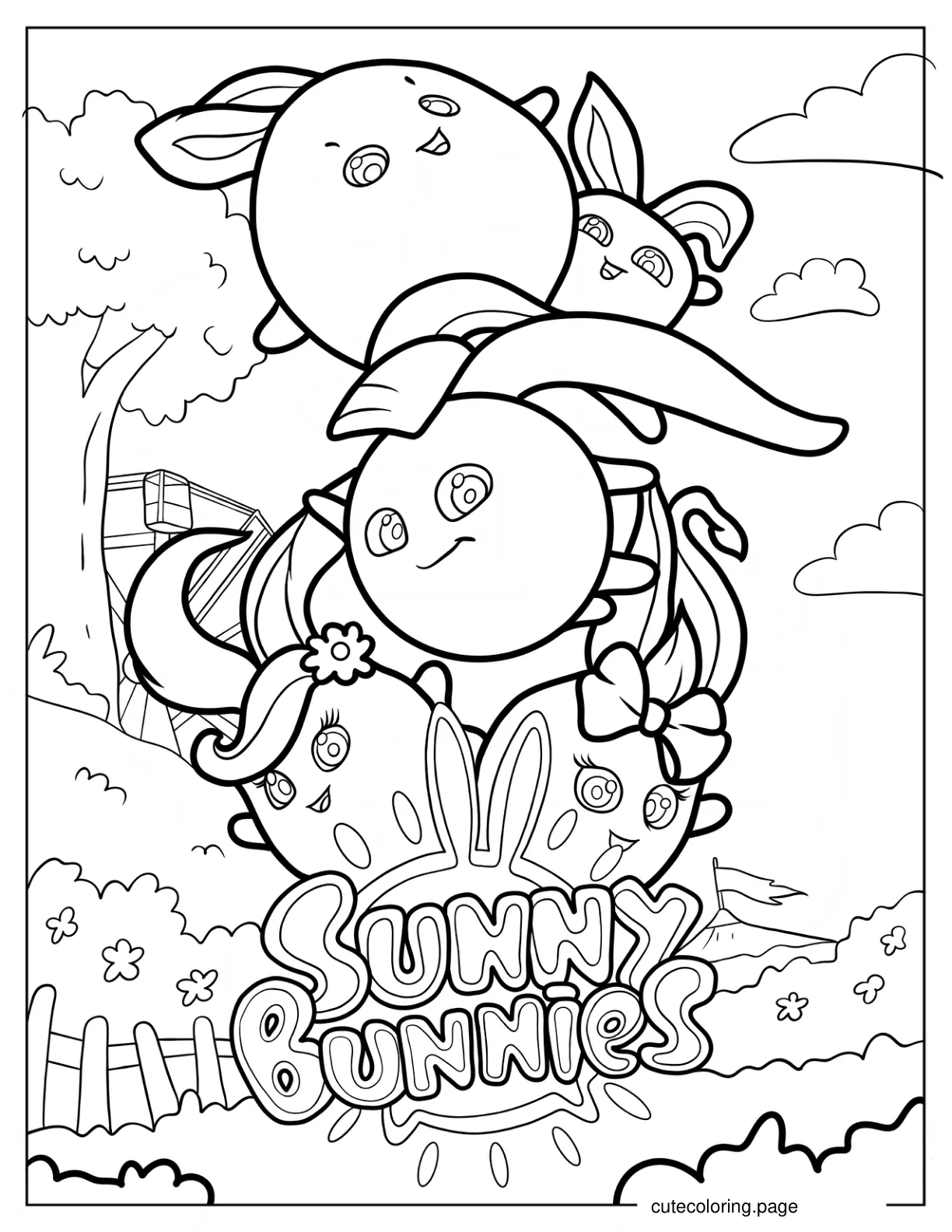 Sunny Bunnies Logo Big Boo Turbo Shiny And Iris Coloring Page coloring page