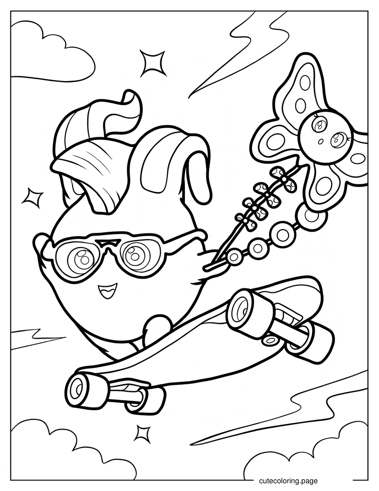 Turbo On A Skateboard Coloring Sheet coloring page