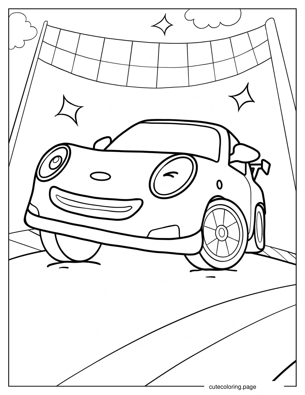 Easy Speed Winking Outline Coloring Page For Kids coloring page