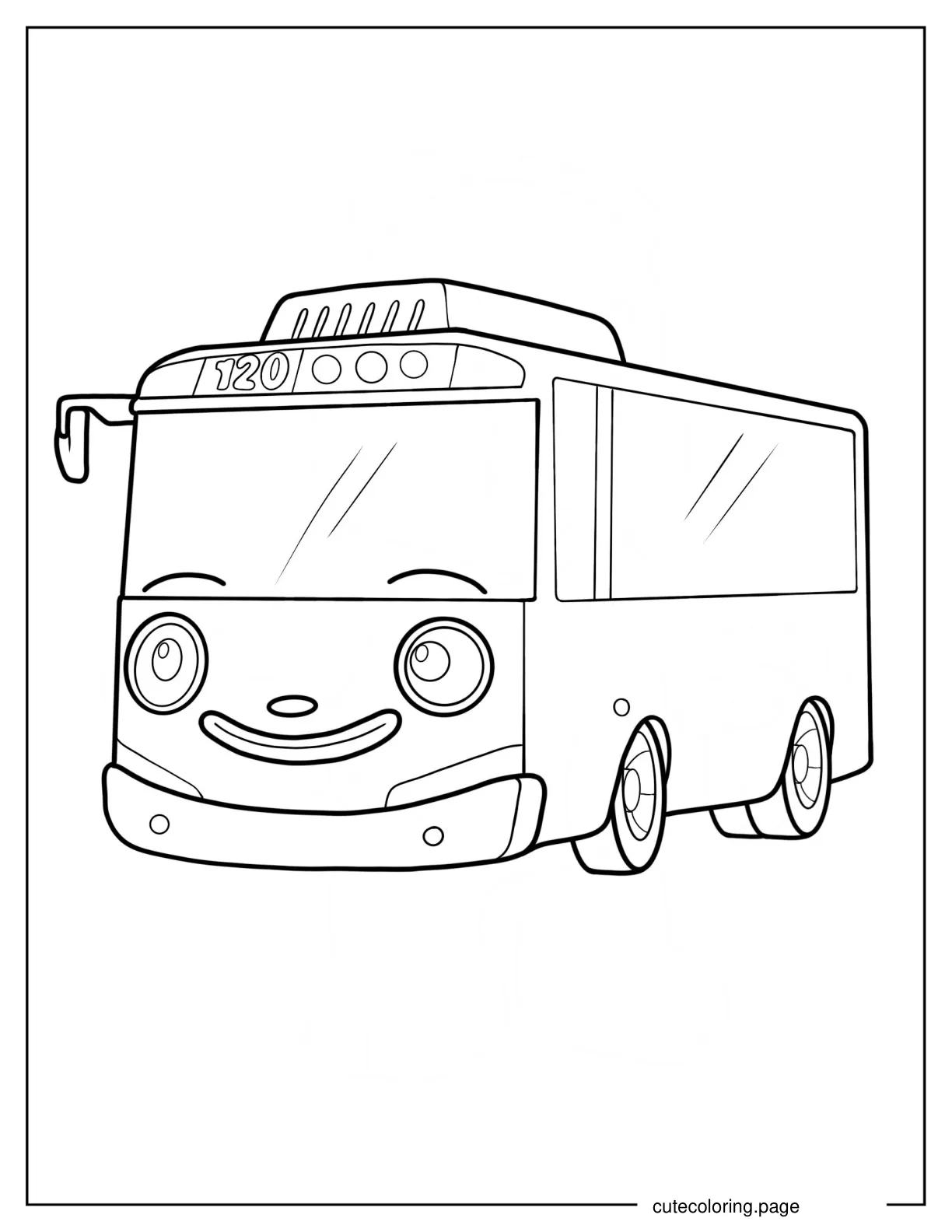 Easy Tayo Bus Outline Coloring Sheet coloring page