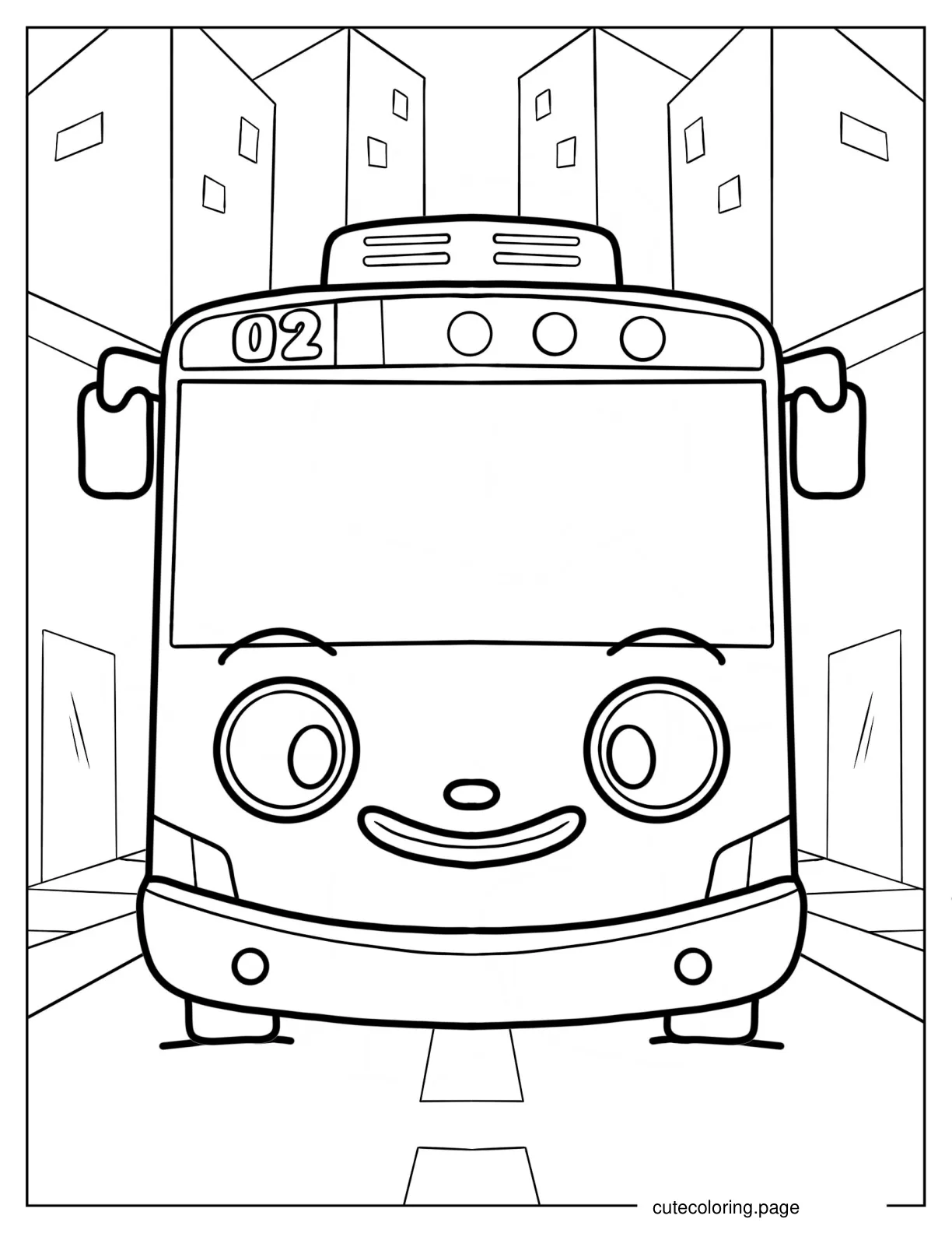 Smiling Lani Bus Coloring Page For Preschoolers coloring page