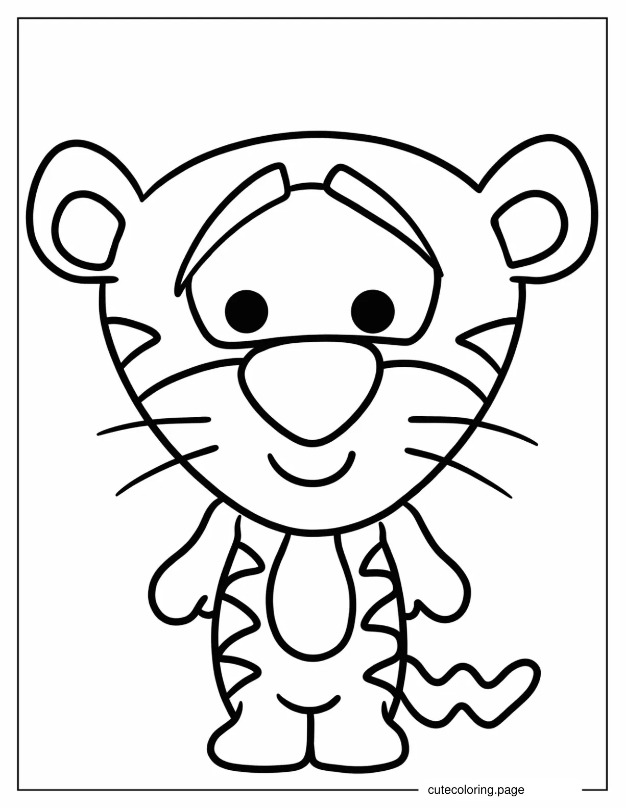 Cute Tigger Coloring Page For Preschoolers coloring page