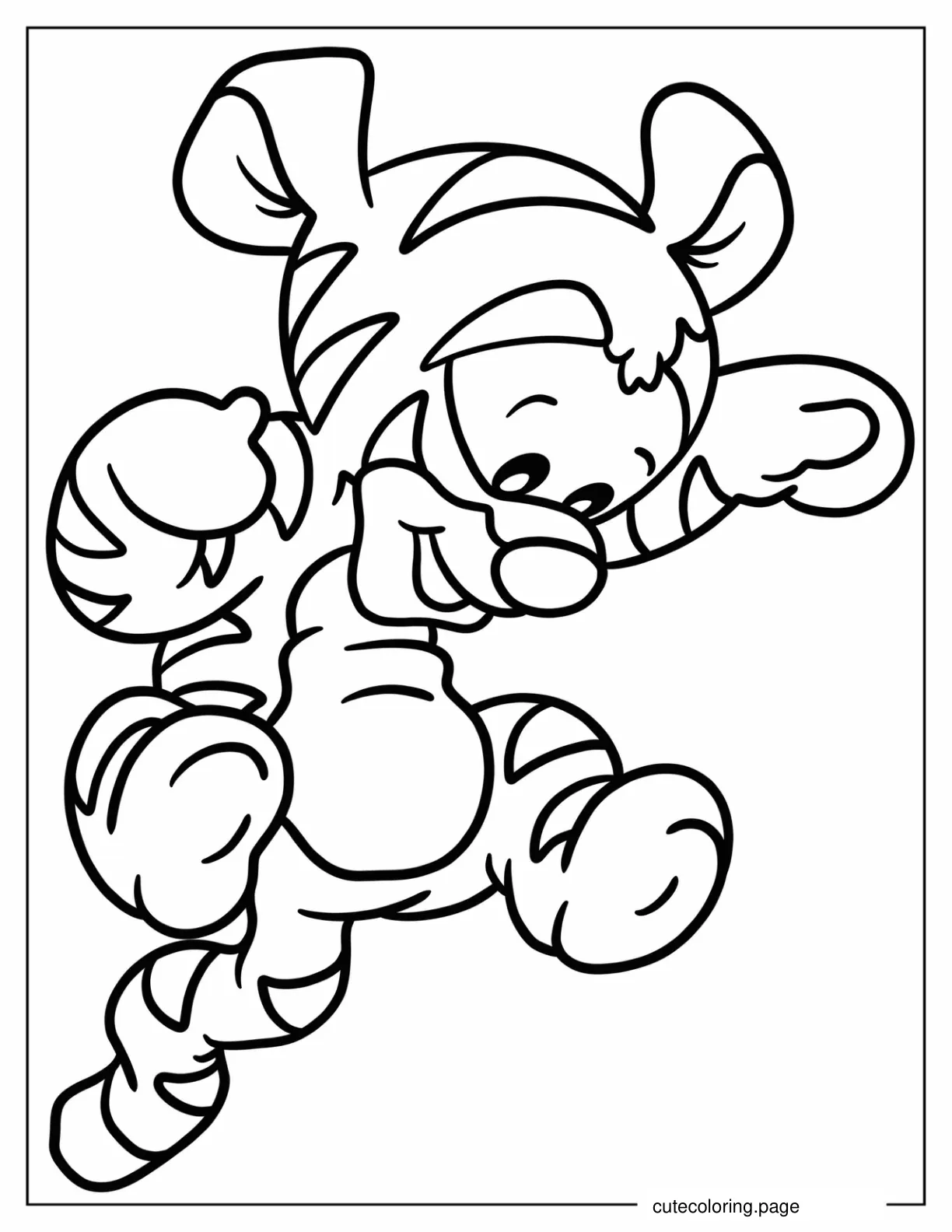 Easy Kawaii Tigger Coloring Page For Kids coloring page