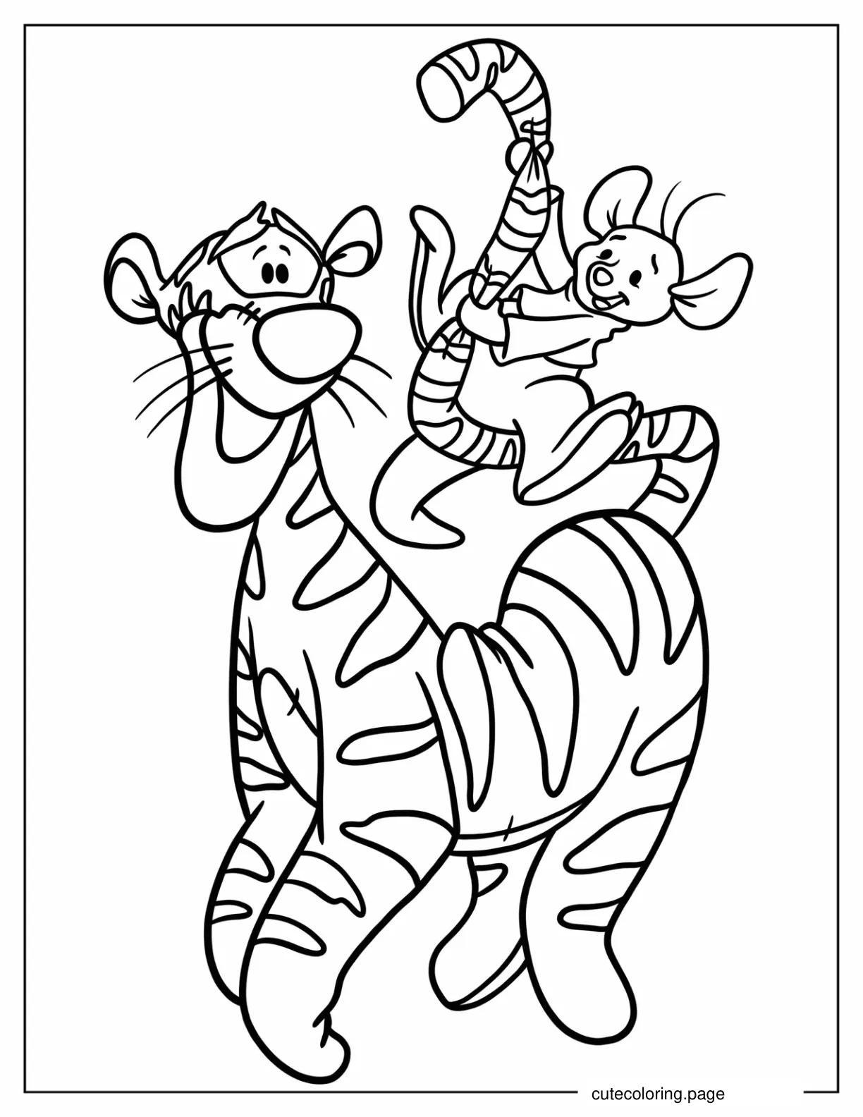 Roo Playing With Tigger_s Tail coloring page