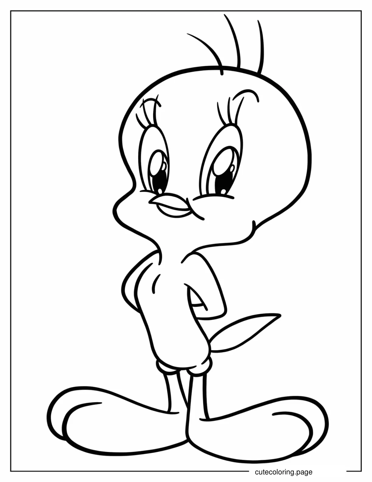 Easy Tweety Bird Outline Coloring Page For Preschoolers coloring page