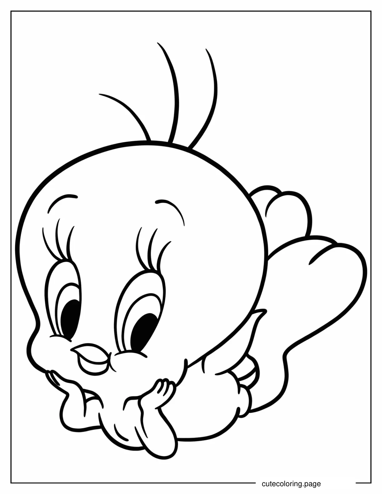 Tweety Bird In Cute Pose Coloring Page For Kids coloring page