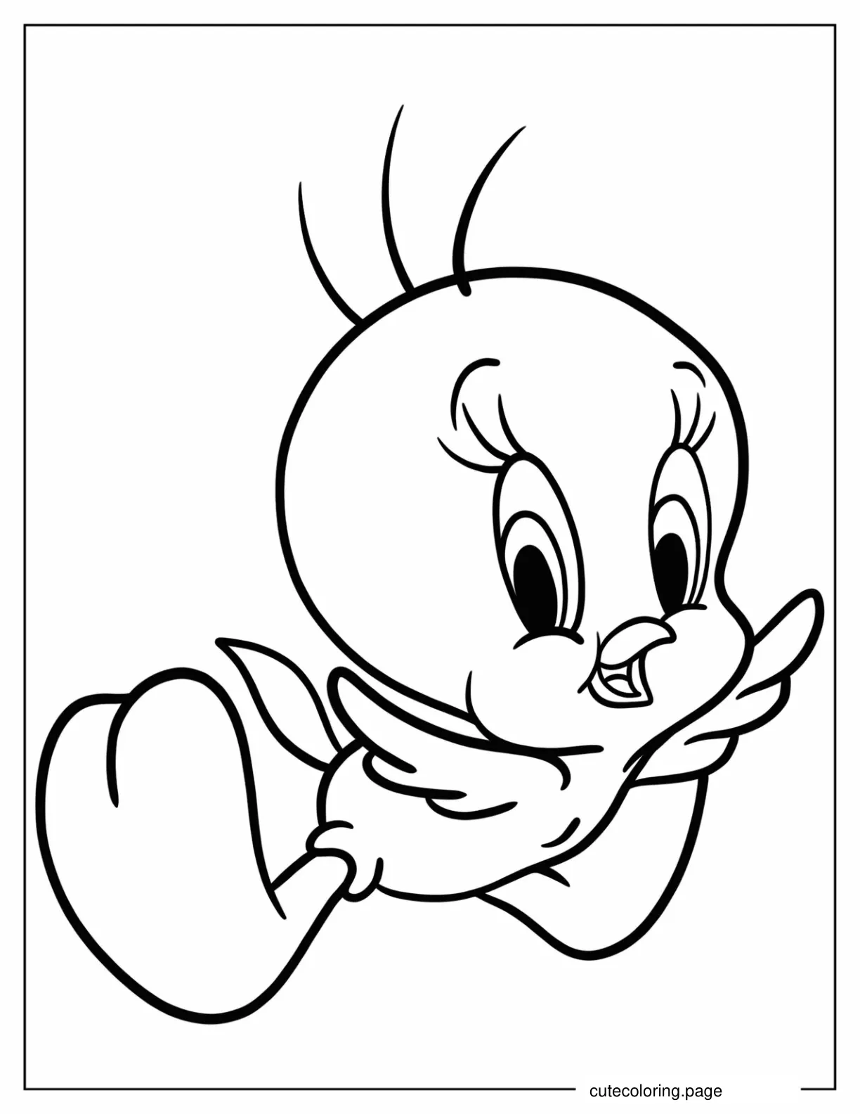 Tweety Flying Coloring Sheet For Preschoolers coloring page