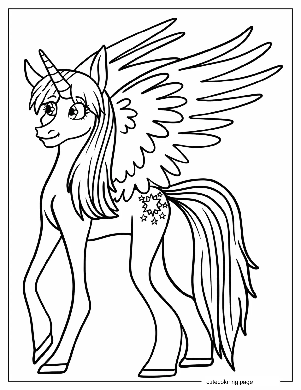 Adult Twilight Sparke With Huge Wings coloring page