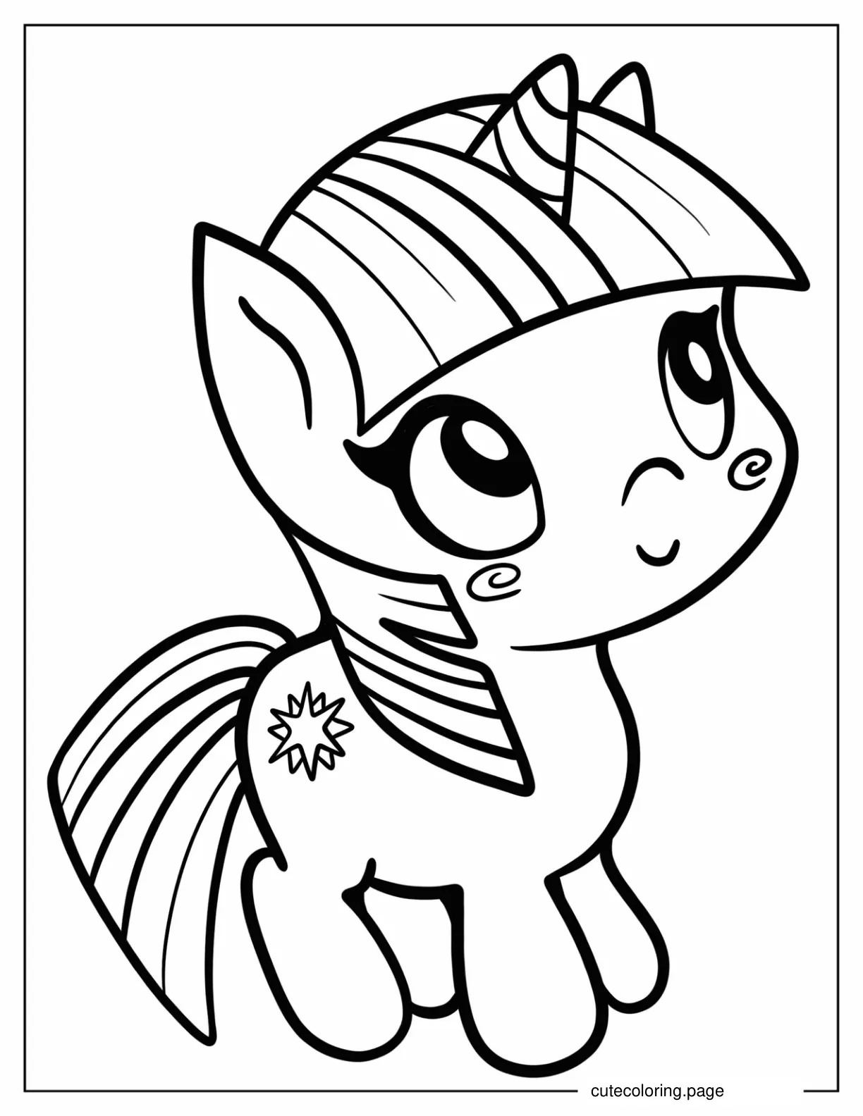 Chibi Twilight Sparkle Coloring Sheet For Kids coloring page