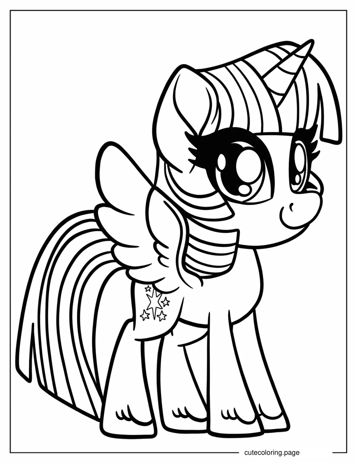 Cute Twilight Sparkle Coloring Page For Preschoolers coloring page