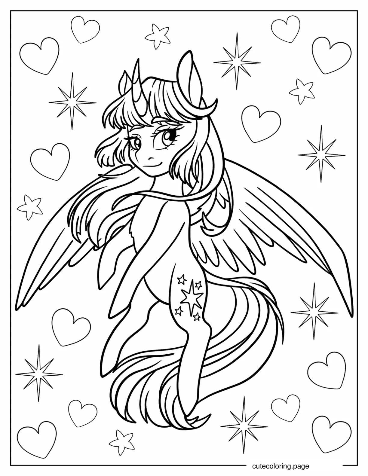 Elegant Twilight Sparkle In The Air Coloring Sheet coloring page