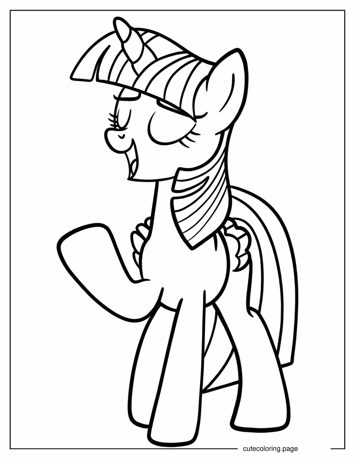 Simple Twilight Sparkle Speaking Outline Coloring Sheet coloring page