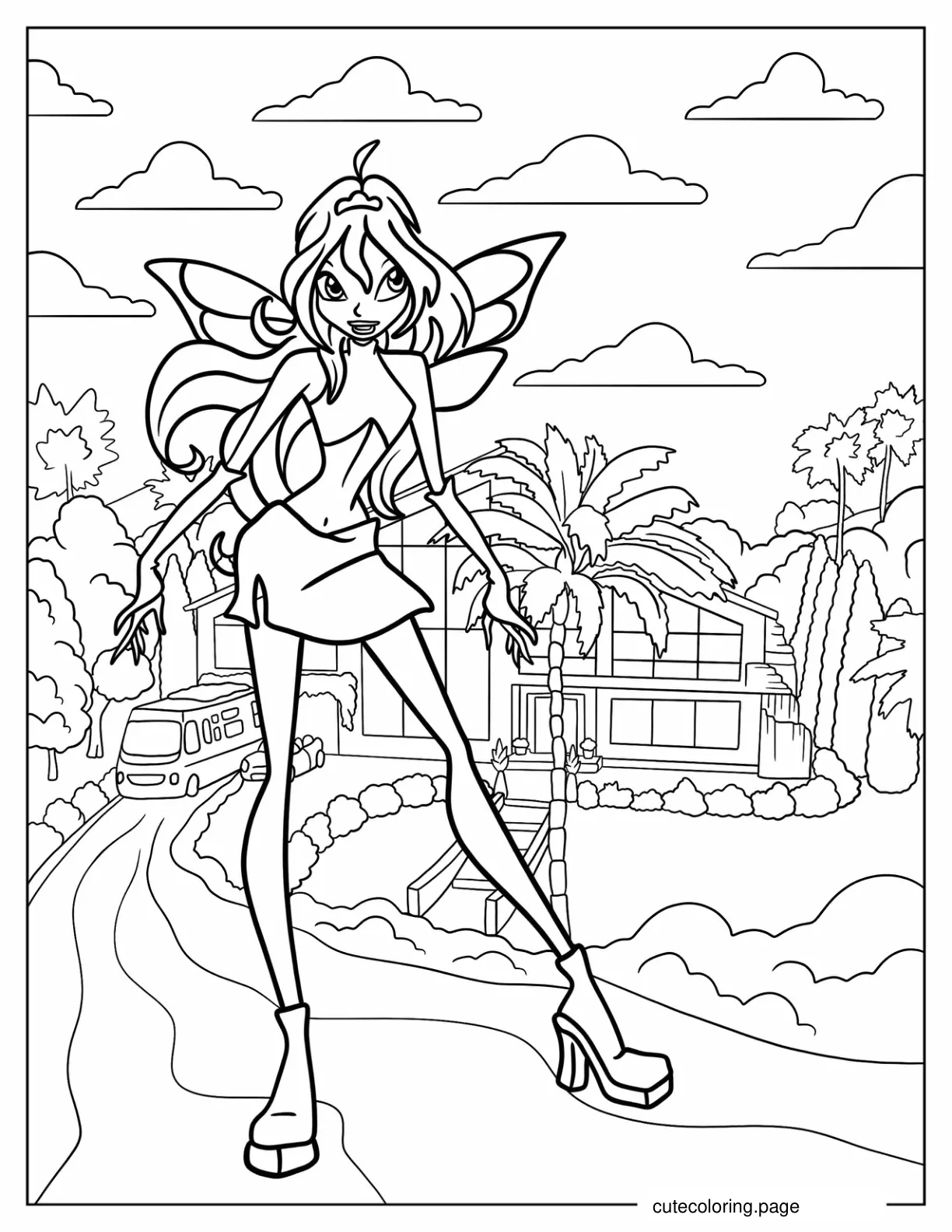 Winx Fairy Bloom Coloring Page For Kids coloring page