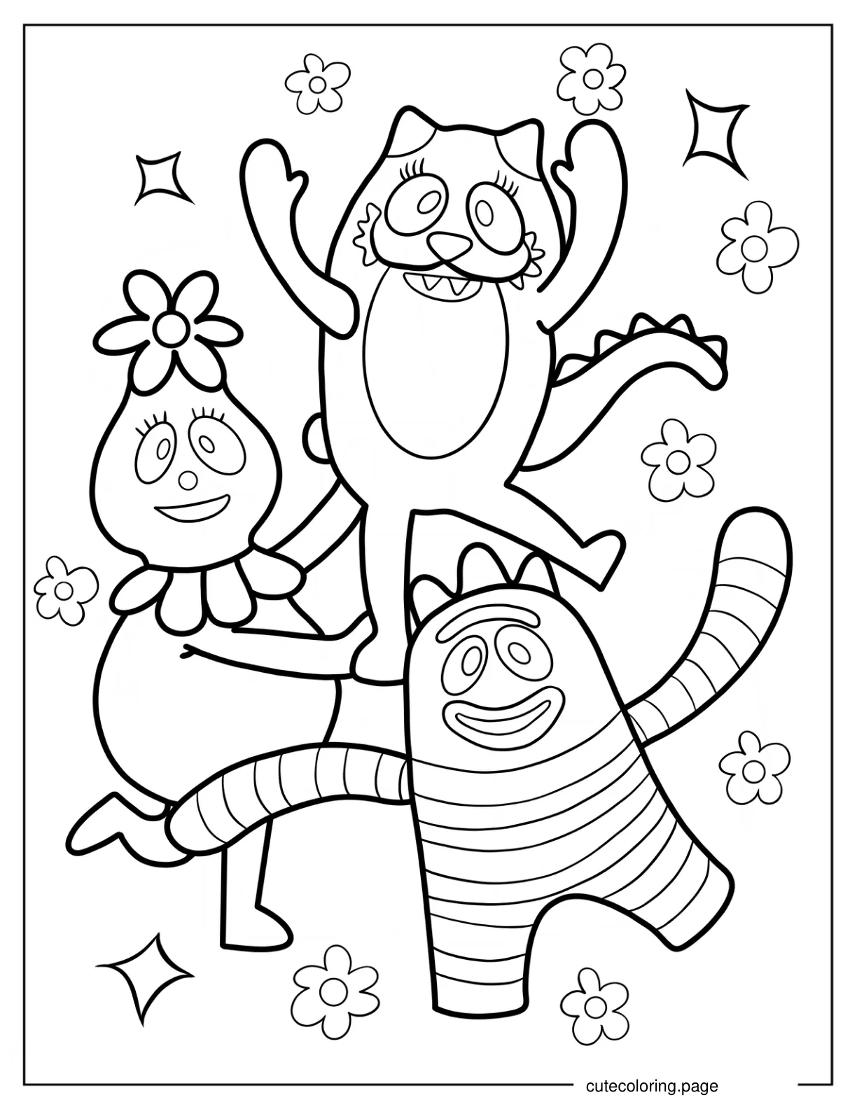 Foofa Toodee And Brobee Coloring Page coloring page