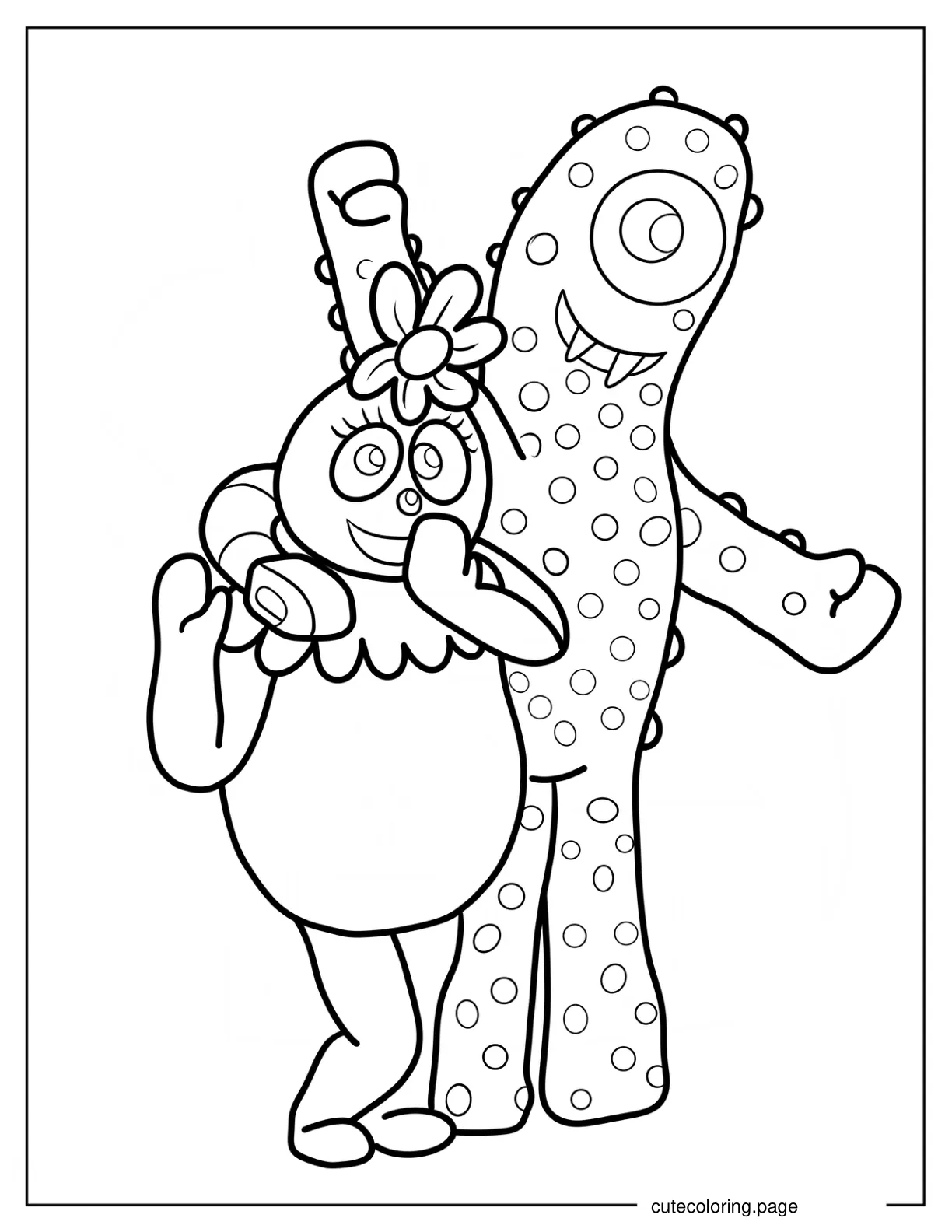 Simple Foofa And Muno Coloring Page For Kids coloring page