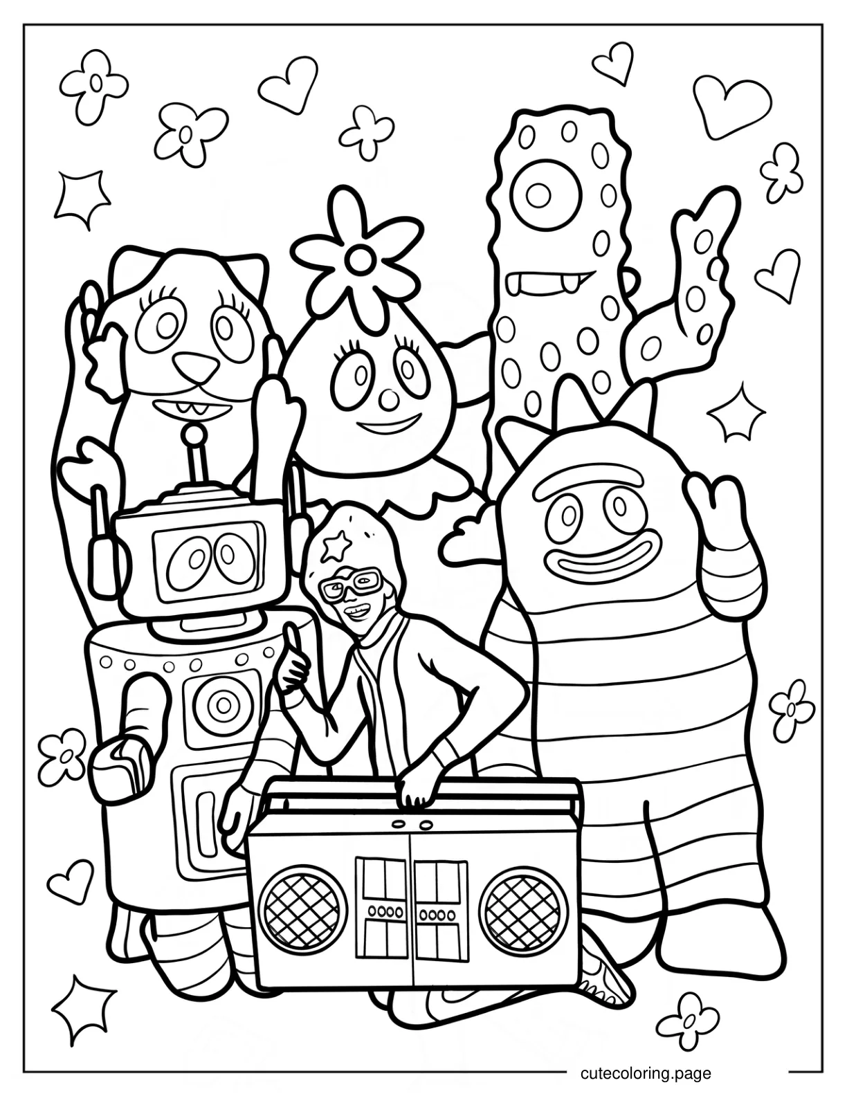 Toodee Foofa Plex Brobee Muno And Kammy Kam coloring page