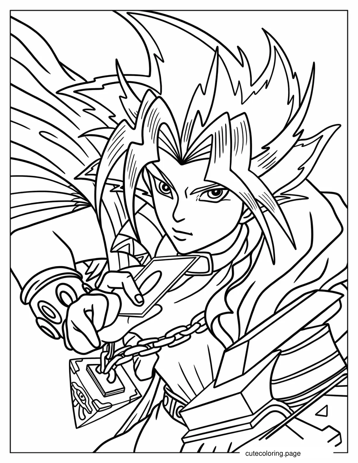 Adult Yugi Mutou Coloring Page coloring page