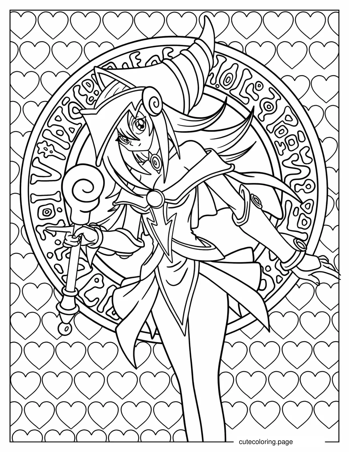 Cute Dark Magician Girl Coloring Sheet coloring page