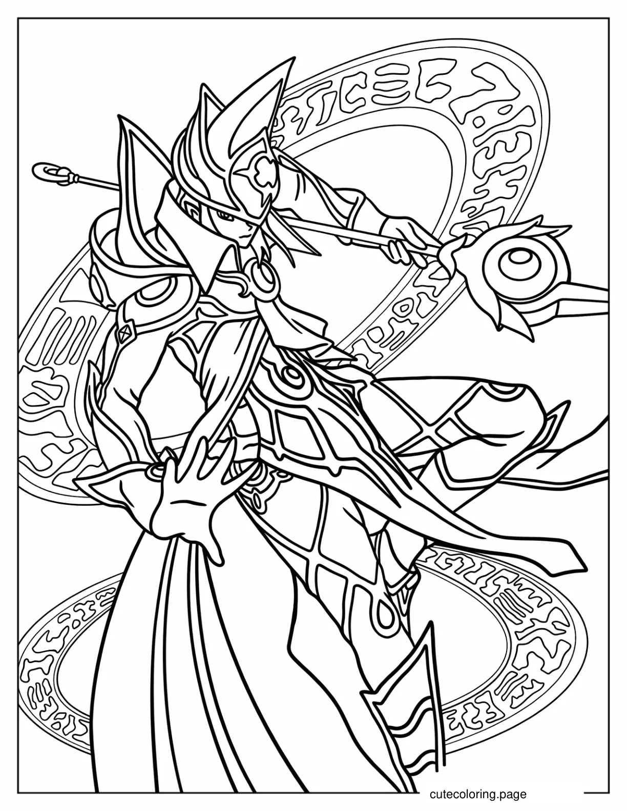 Yu Gi Oh Ebon High Magician Coloring Sheet coloring page