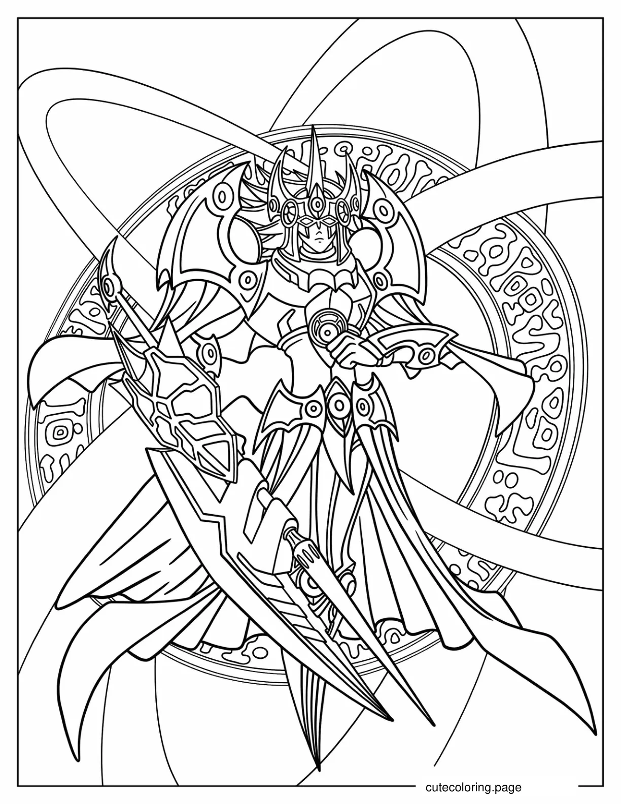 Yu Gi Oh Gilti Gearfried the Magical Steel Knight coloring page