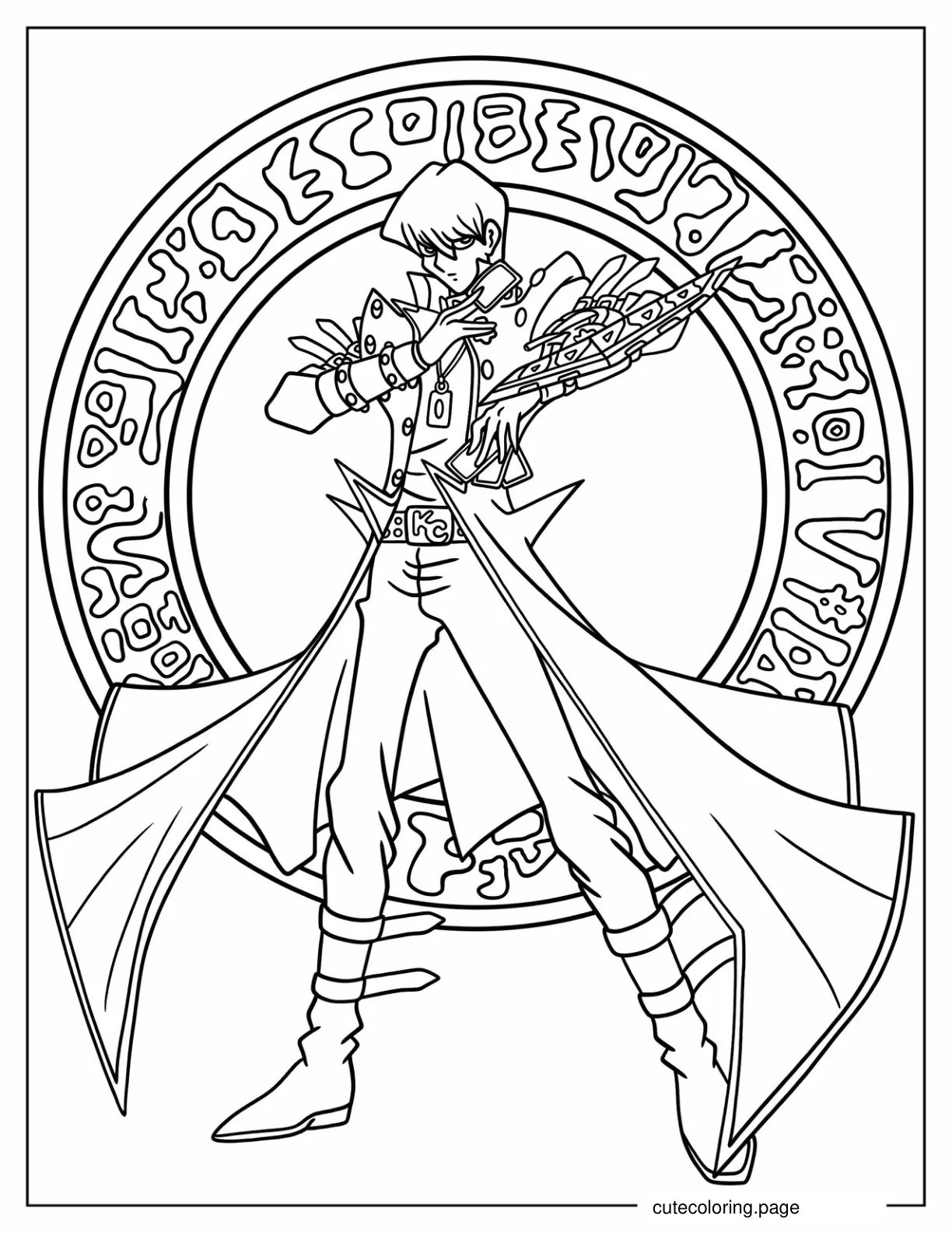 Yu Gi Oh Kaiba Seto In Duel Monster Coloring Page coloring page